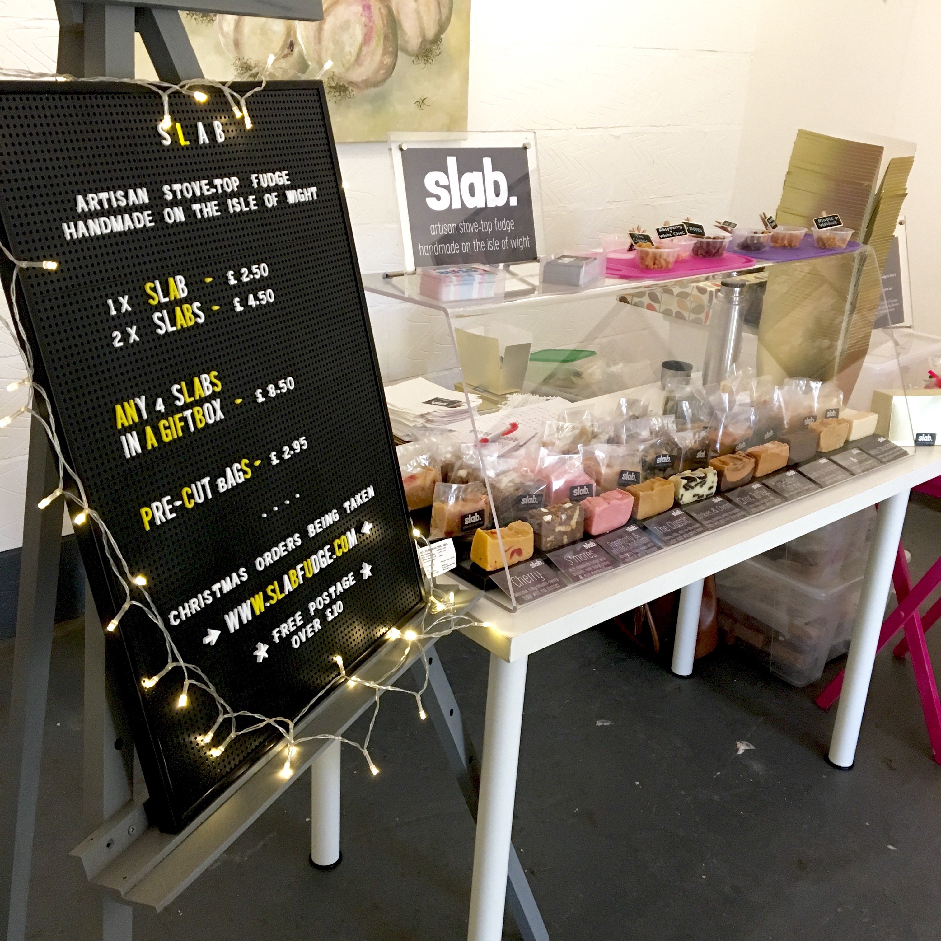 Slab Fudge at I Love Wight Xmas Market at The Garlic Farm