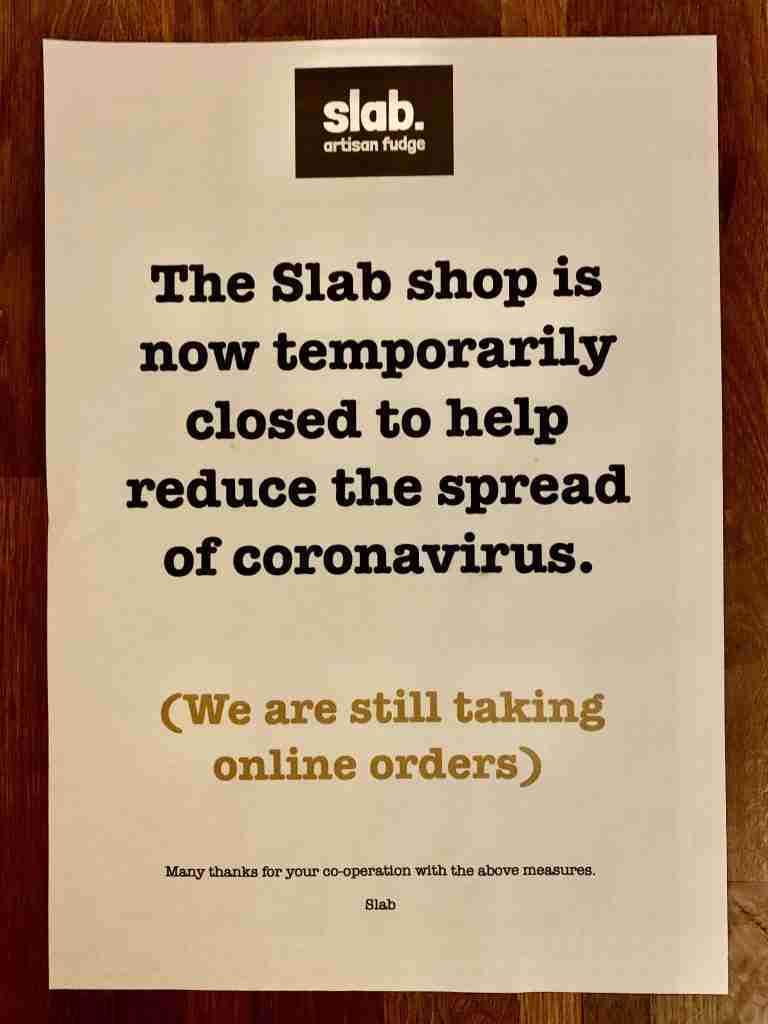 Slab shop closed - Covid 19
